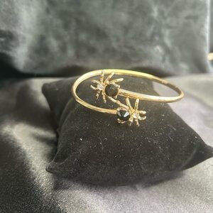 Betsey Johnson Gold and Black Spider Bracelet